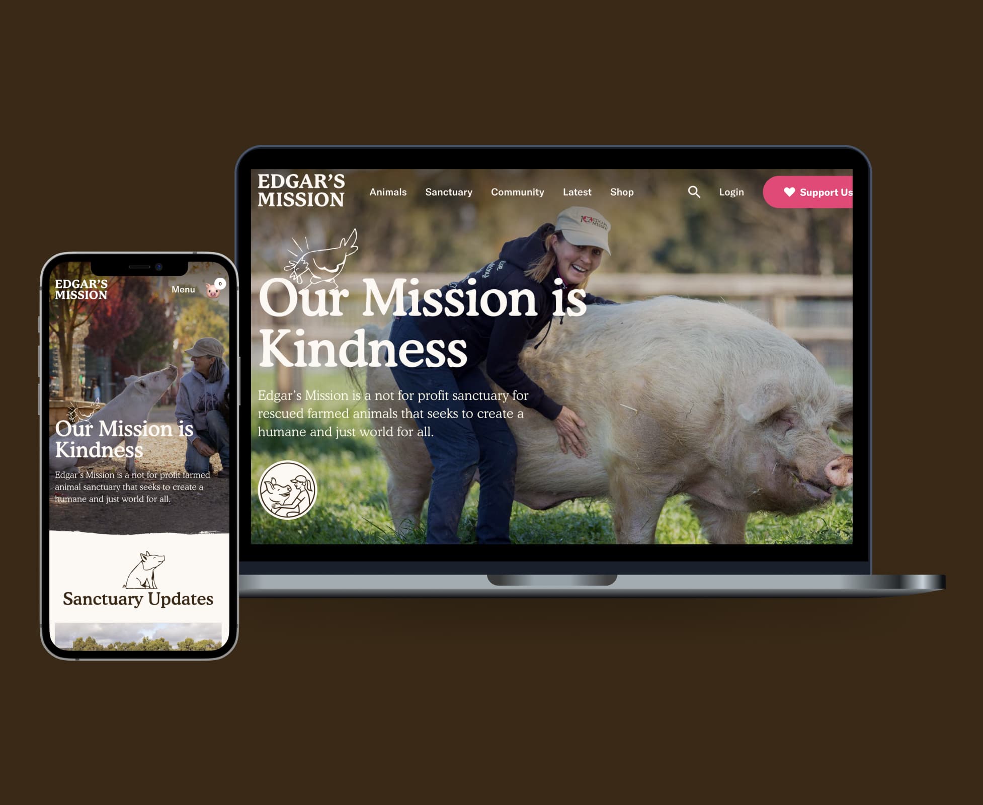 Project CMS, e-commerce & UI development for Edgar's Mission